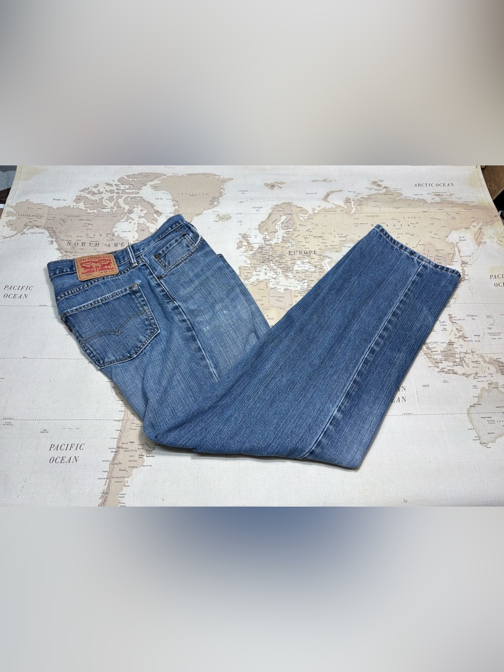 Levis 559 Jeans Mens 34x34 Stone Wash Relaxed Fit Straight Leg Blue Denim Legend